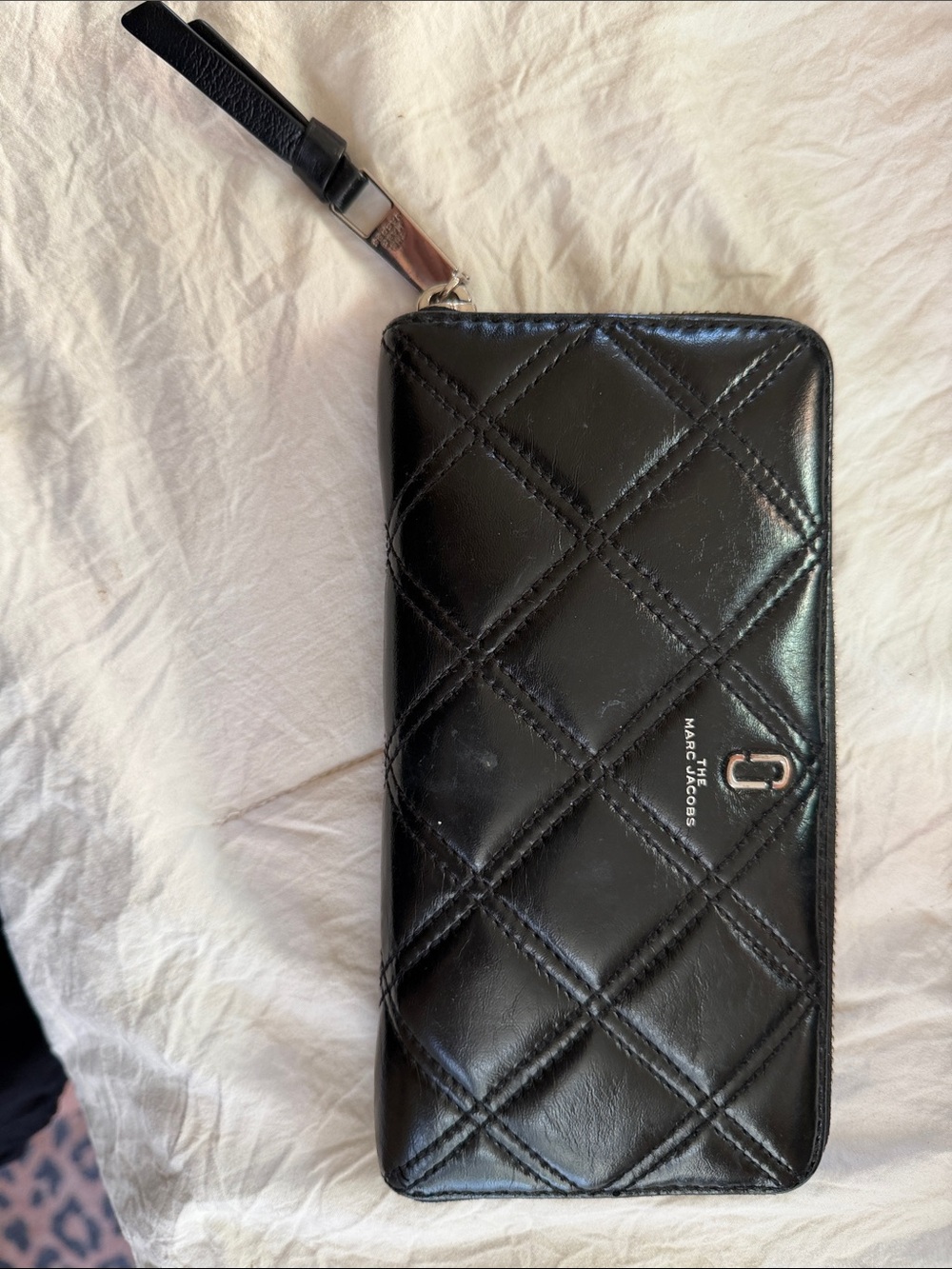 Marc Jacobs Black Quilted Zip Wallet